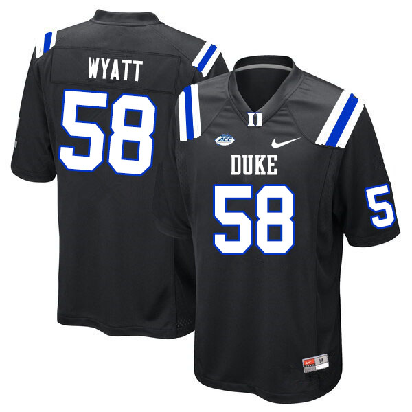 Men #58 Ben Wyatt Duke Blue Devils College Football Jerseys Sale-Black